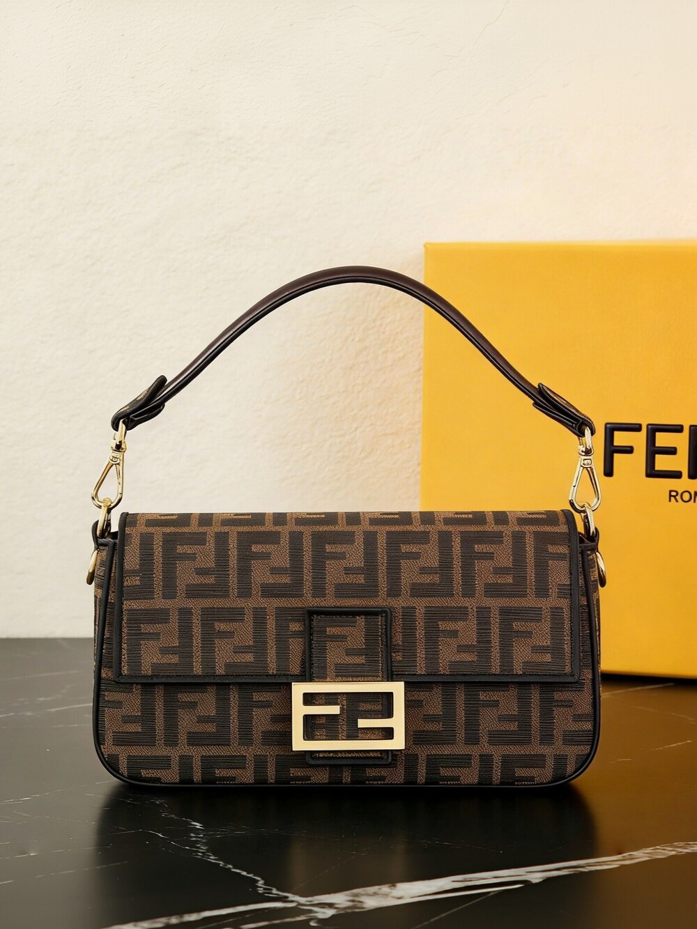 Fendi Baguette Medium FF Jacquard Bag
